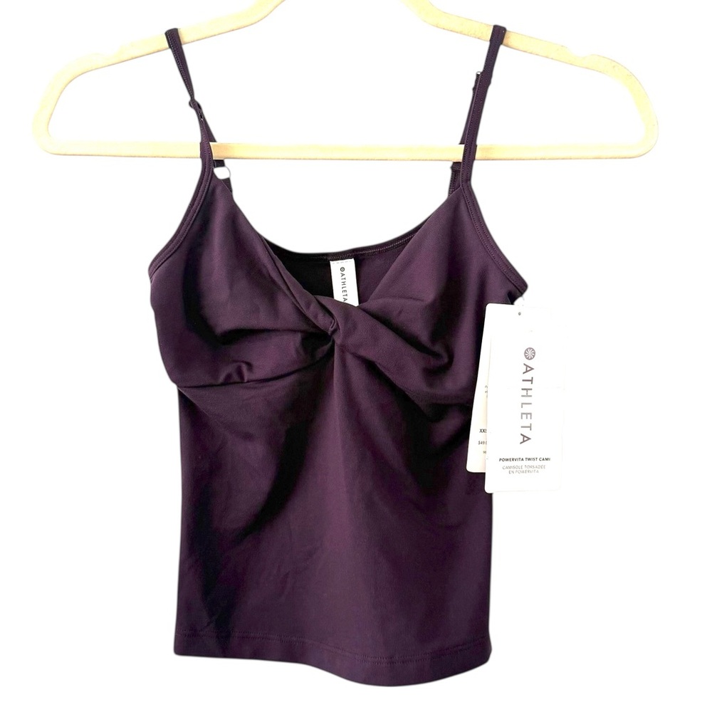 Athleta Women’s Size XXS Plum Twist-Front Tank Top Athletic Camisole NWT
